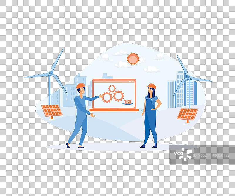 智能工业男女佩戴VR设备图片素材