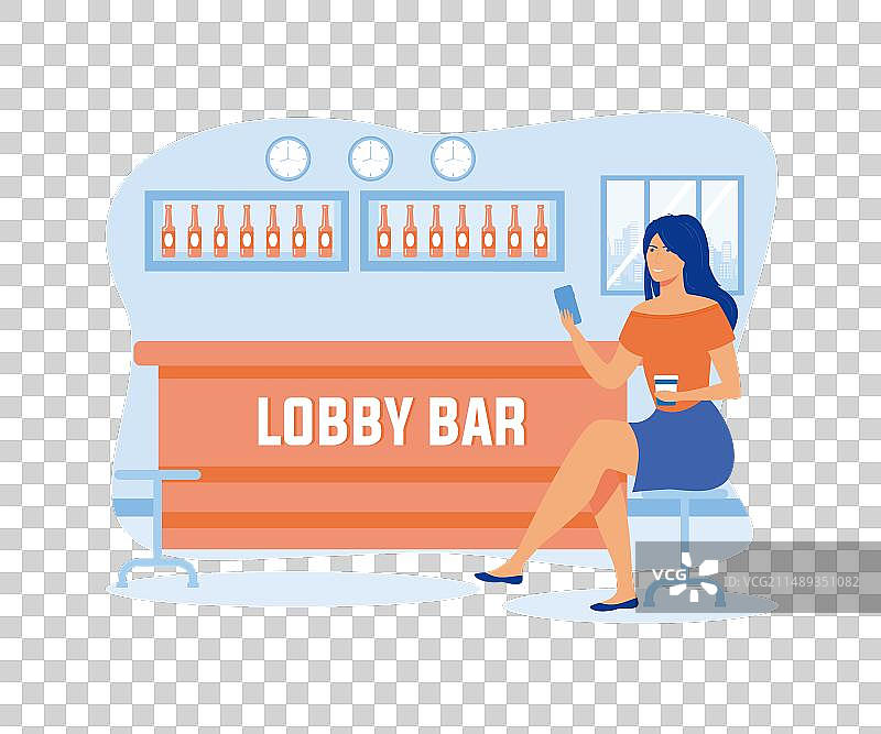 坐着并拿着饮料的美丽女孩图片素材