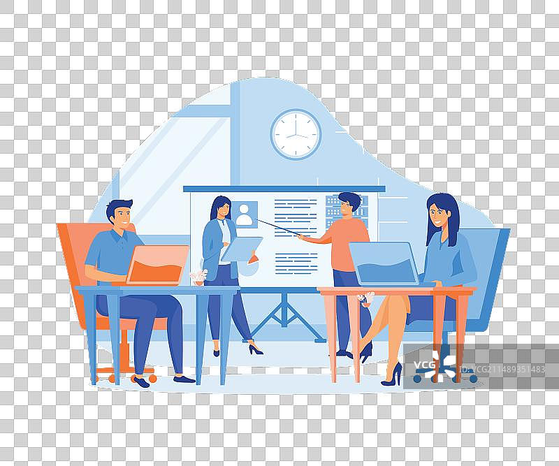 在办公室团队项目中工作的人们图片素材