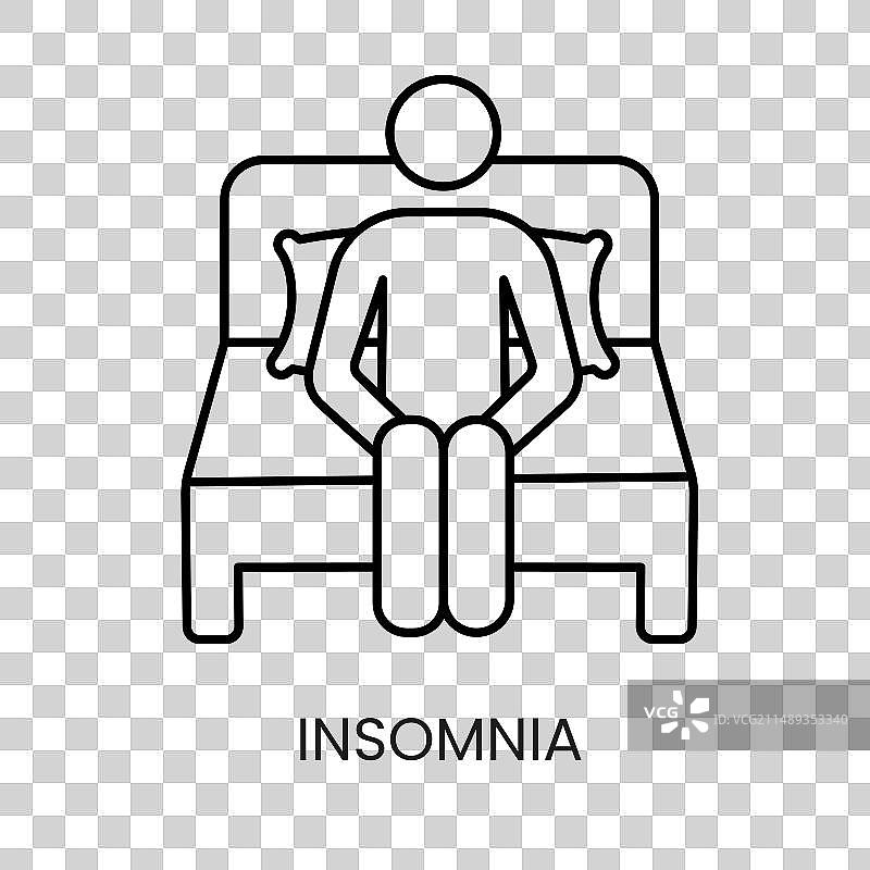 糖尿病症状失眠线形图标图片素材