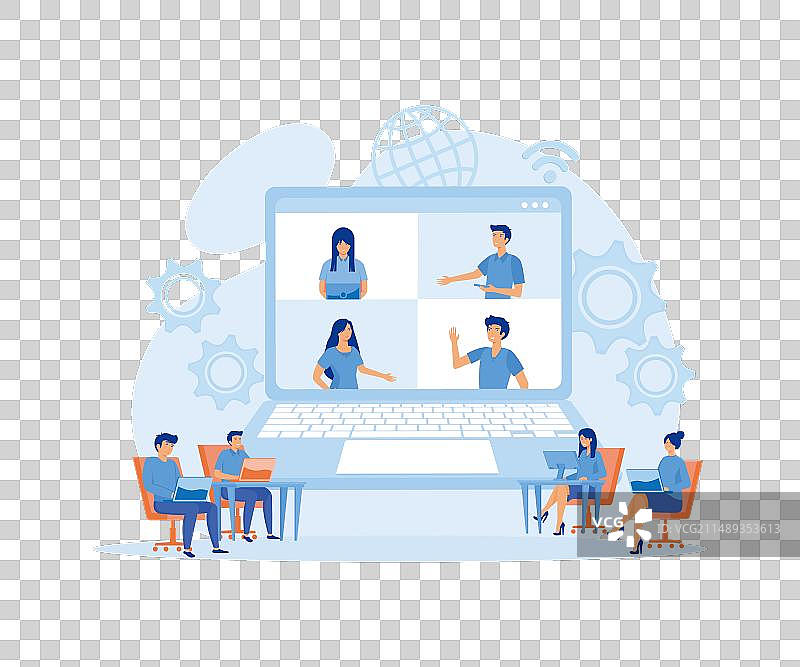 线上业务会议创意人士图片素材