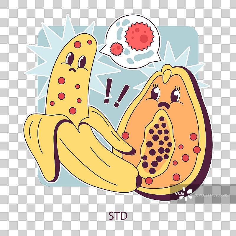 卡通生殖健康水果角色图片素材