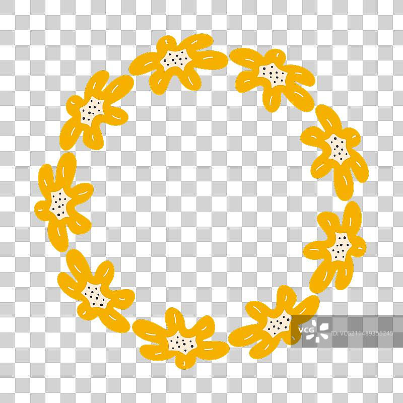 春季花卉简约花环（带文案空间）图片素材