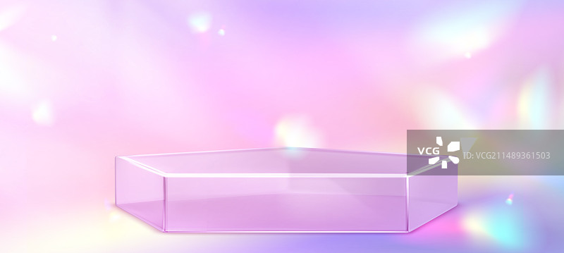 透明玻璃五边形产品展示台图片素材