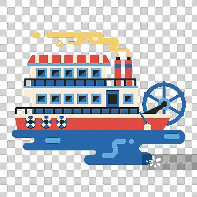 美式复古蒸汽渡轮图标图片素材