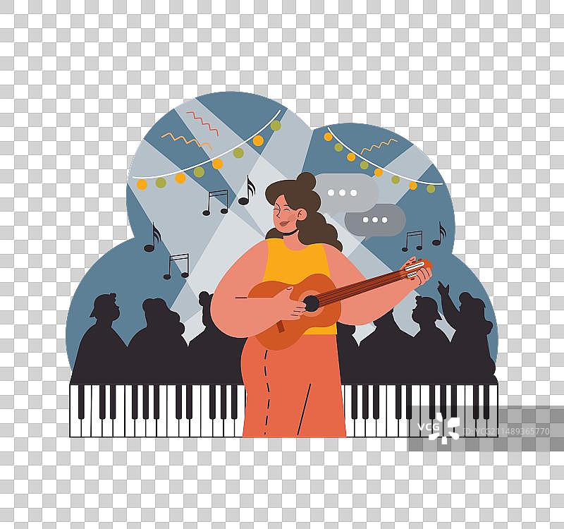 舞台上的吉他手图片素材