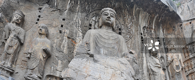 龙门石窟卢舍那大佛图片素材
