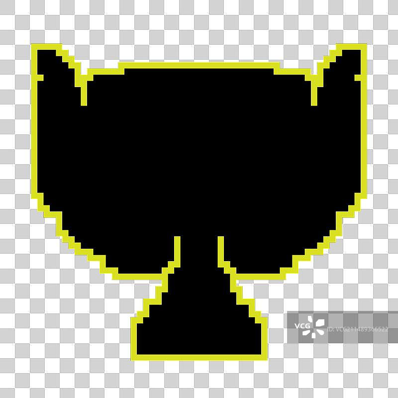 像素剪影图标：运动奖杯图片素材