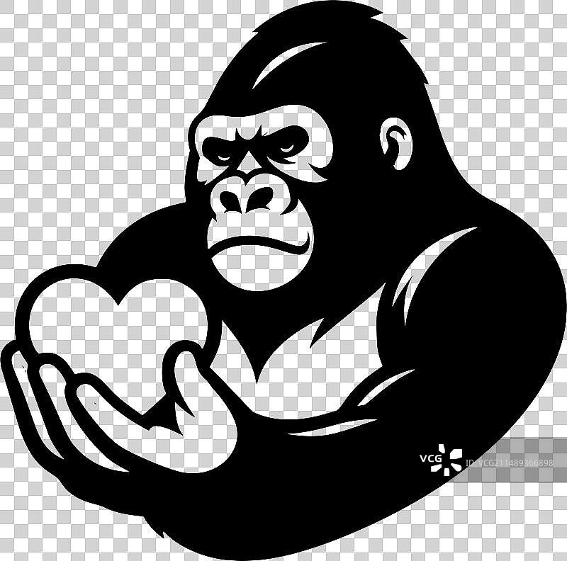 有爱心的大猩猩图片素材