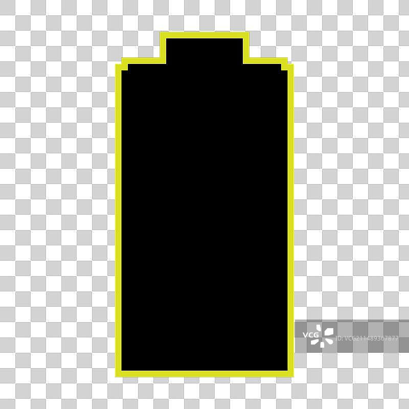 像素风格电池电量下降剪影图标图片素材