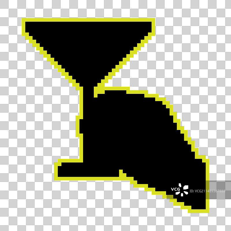 像素剪影图标：女性手持玻璃杯图片素材