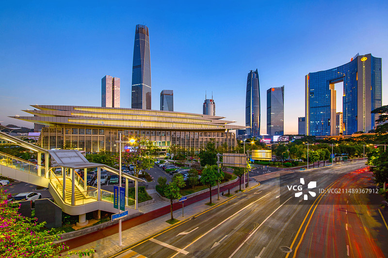东莞城市CBD夜景图片素材