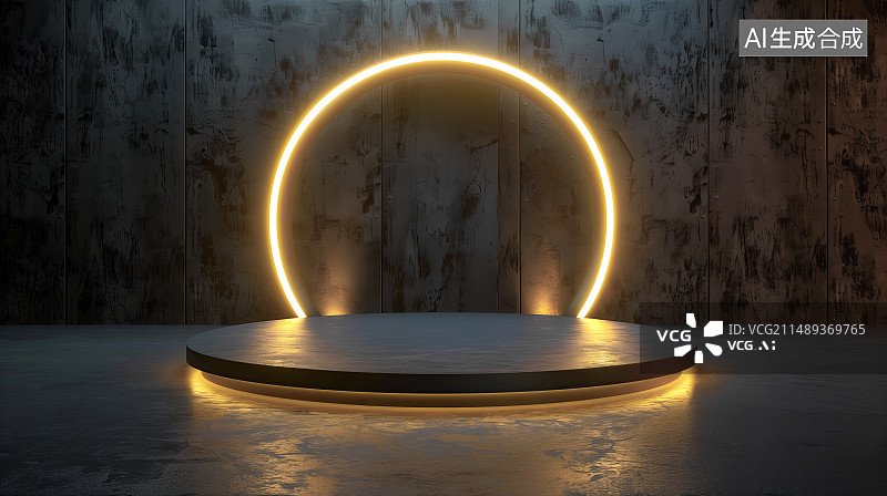 【AI数字艺术】简洁的圆形展台图片素材