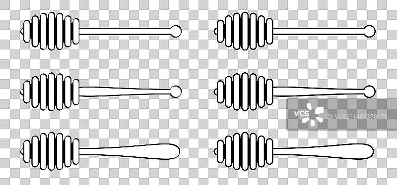 蜂巢的木制蜂蜜棒图片素材