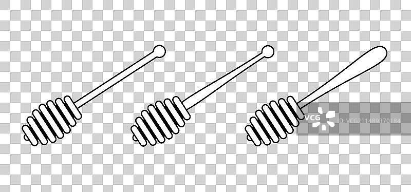 蜂巢的木制蜂蜜棒图片素材