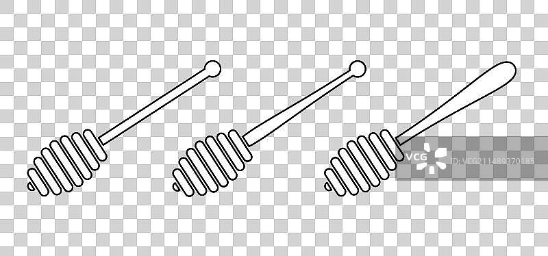 蜂巢的木制蜂蜜棒图片素材