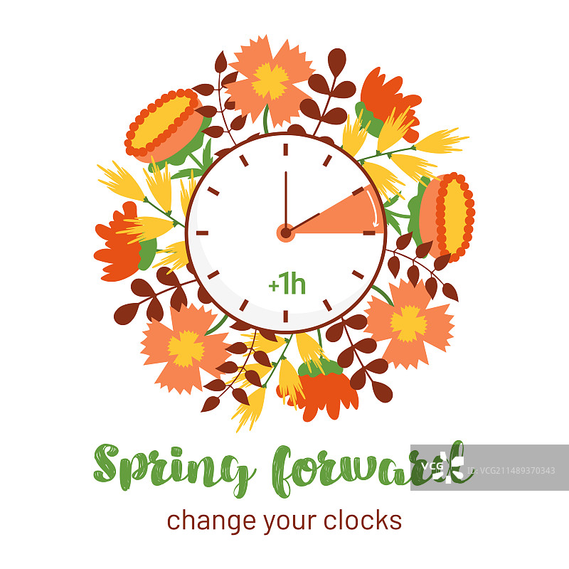 春季拨快时钟提醒图片素材