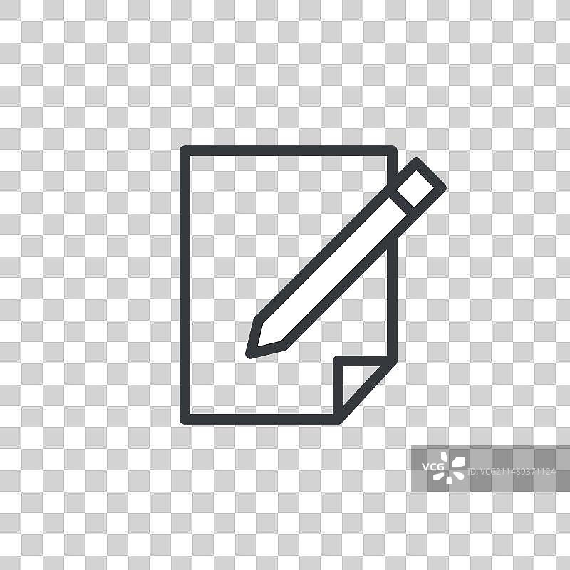 带铅笔图标的记事本纸质文档图片素材