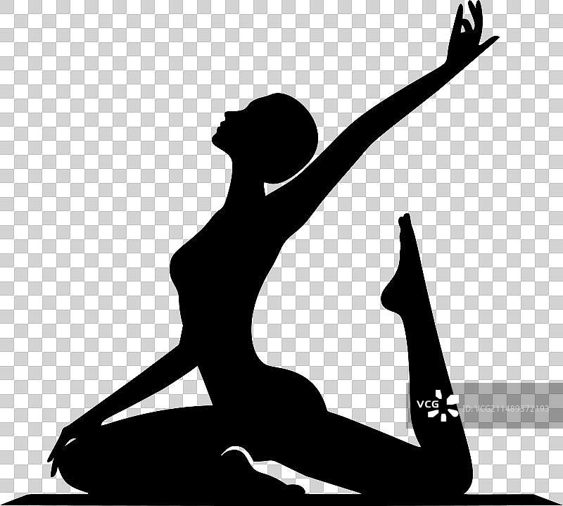 瑜伽姿势剪影图片素材