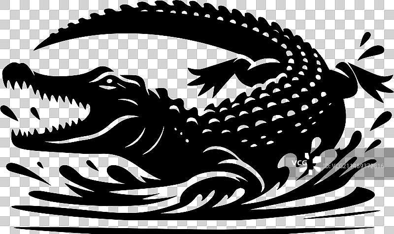 鳄鱼轮廓图片素材
