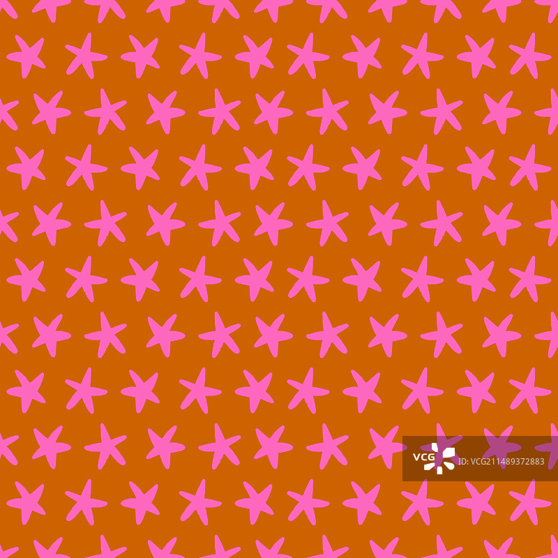 粉色和橙色星星无缝图案图片素材