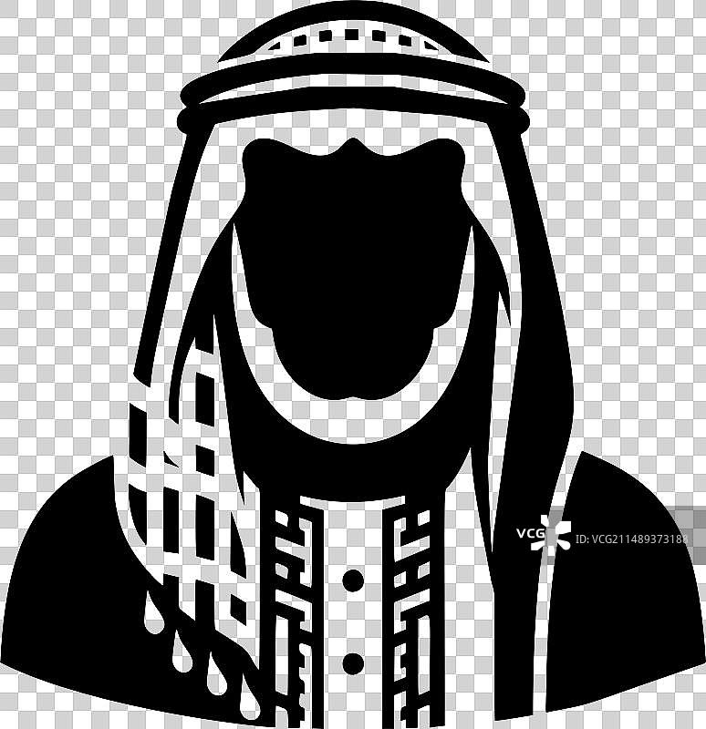 阿拉伯头饰剪影图片素材