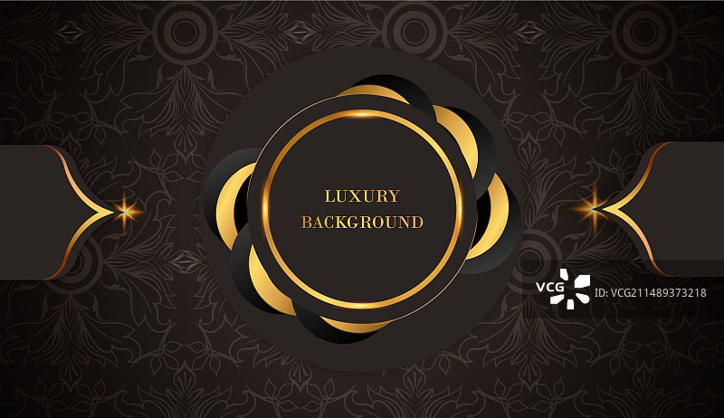 抽象金棕色圆润华丽图案图片素材