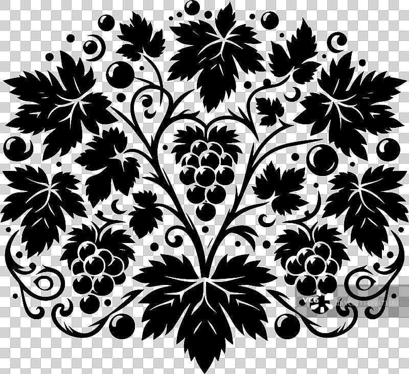 葡萄藤心形设计图片素材