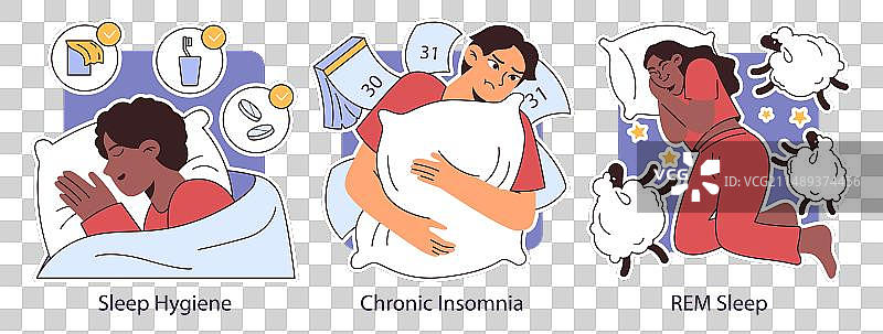 失眠症患者角色合集图片素材