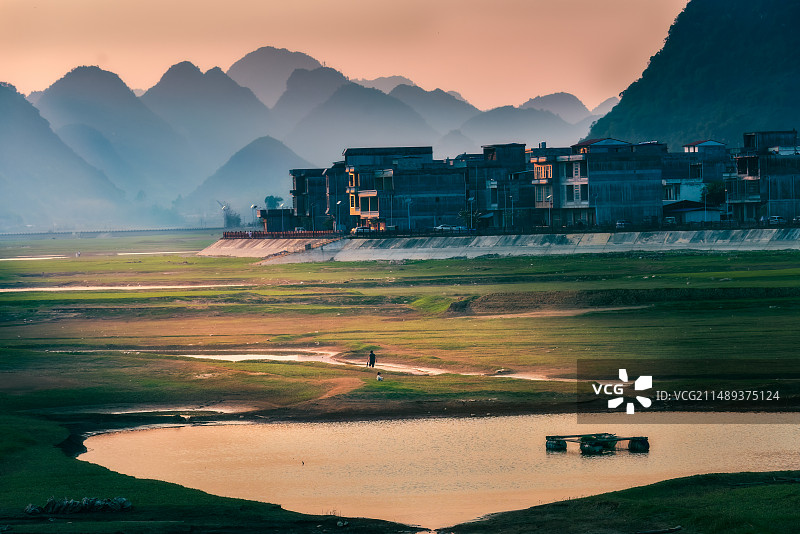 靖西市渠洋湖湿地风光图片素材