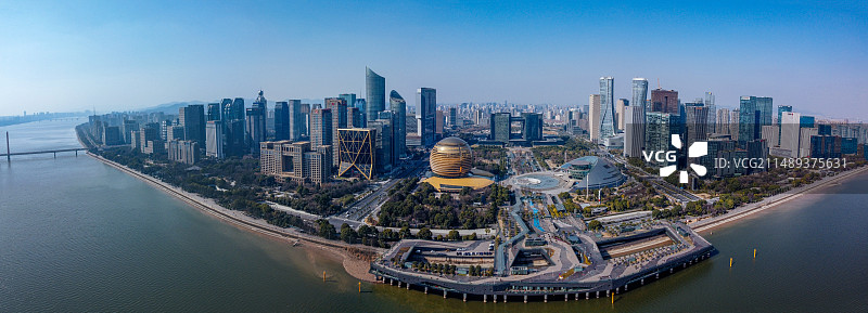 杭州 城市阳台 市民中心 钱江新城 洲际酒店 杭州大剧院 世包国际中心 来福士广场图片素材