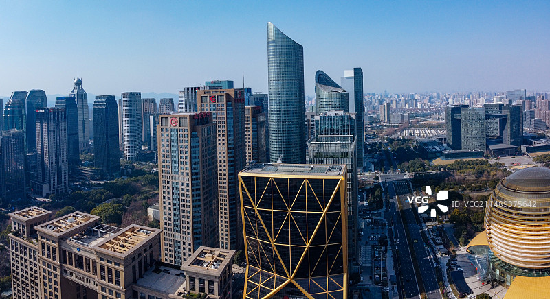 杭州 城市阳台 市民中心 钱江新城 洲际酒店 杭州大剧院 世包国际中心 来福士广场图片素材