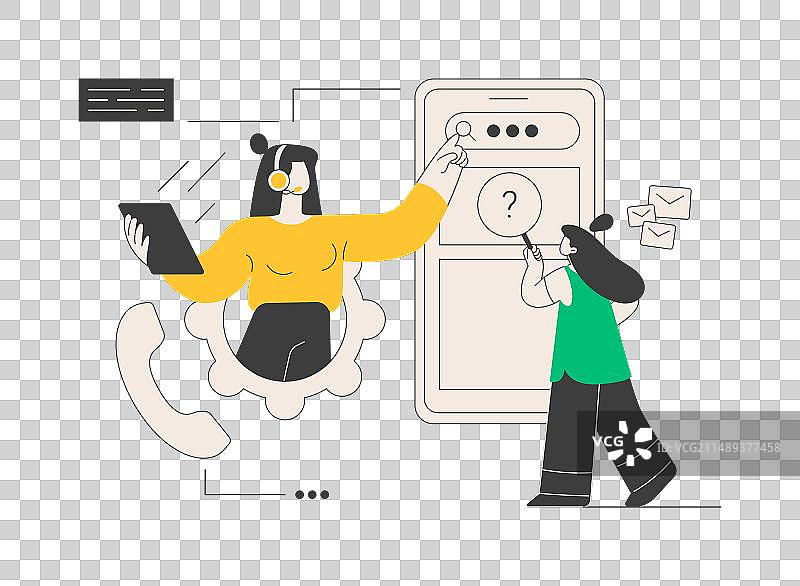 呼叫中心抽象概念图片素材