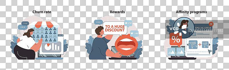 扁平风格的客户旅程合集图片素材