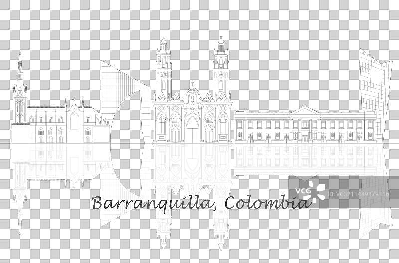 哥伦比亚巴兰基亚市全景图片素材