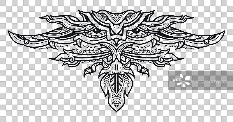 抽象波利尼西亚艺术纹身边框图片素材