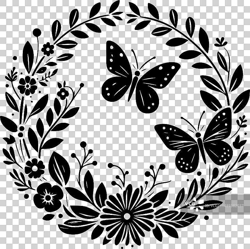 花蝴蝶花环图片素材