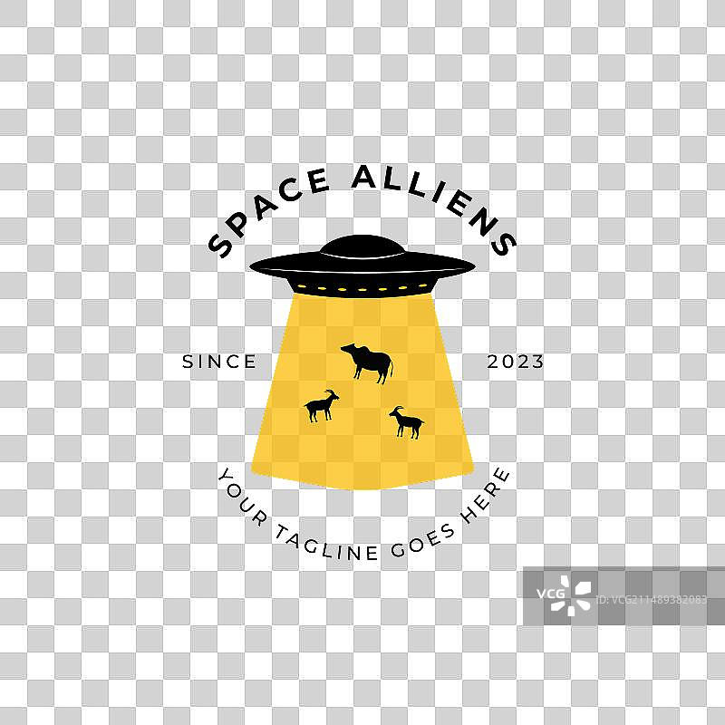 飞行UFO或外星人交通工具Logo设计图片素材