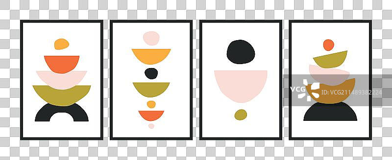 抽象的幼儿园海报简约几何设计图片素材