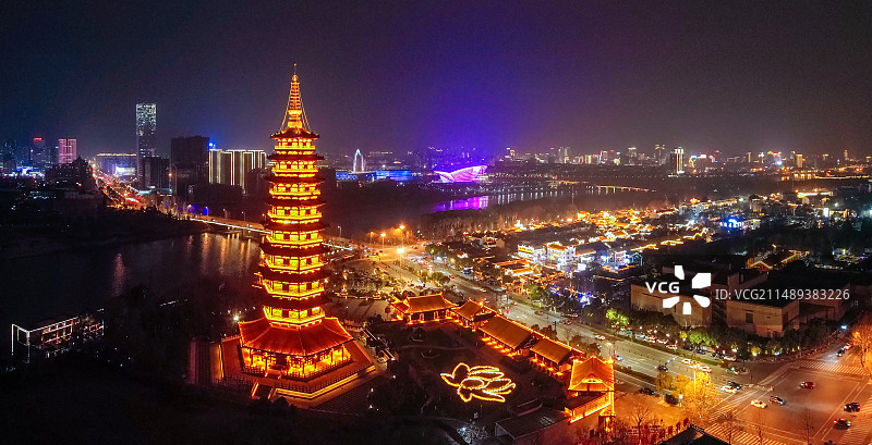 金华市 万佛塔夜景 洪济桥 古子城 金华市博物馆 金华市三清宫 复兴大桥 八咏公园图片素材