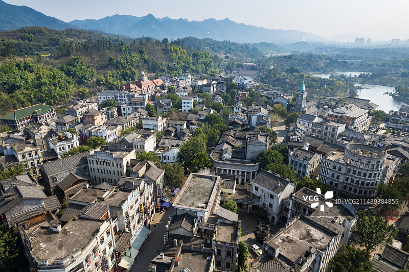 重庆两江国际影视城建筑两江影视城图片素材