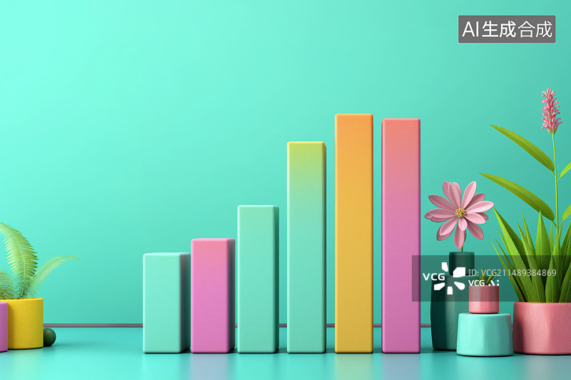 【AI数字艺术】3维数据图标金融经济题材图片素材