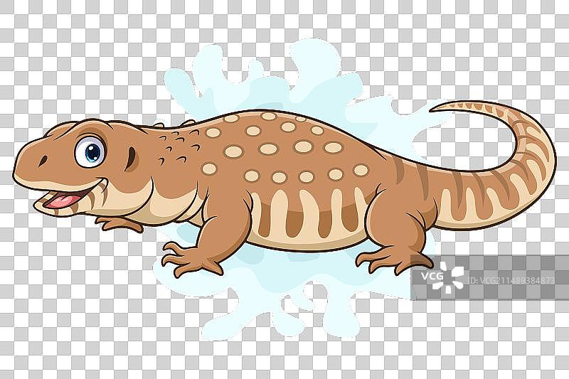 白色背景上的卡通草原巨蜥图片素材