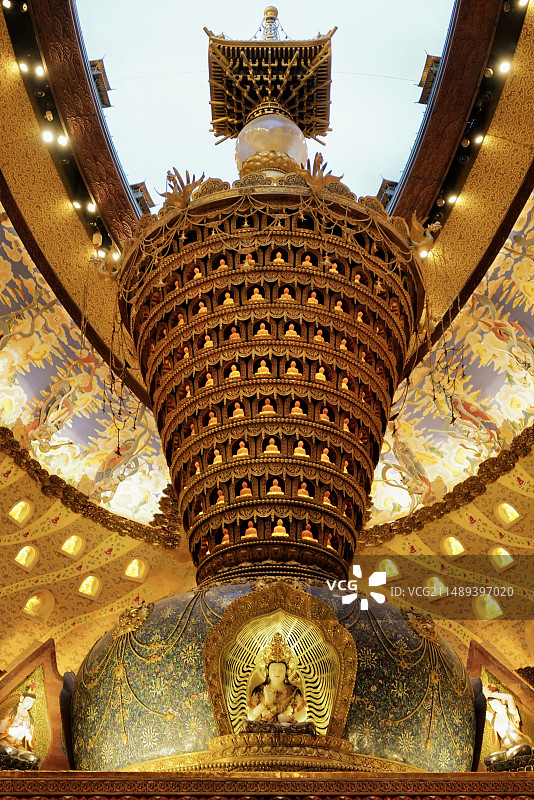 南京牛首山佛顶宫千佛殿及供奉佛祖顶骨的舍利圣塔图片素材