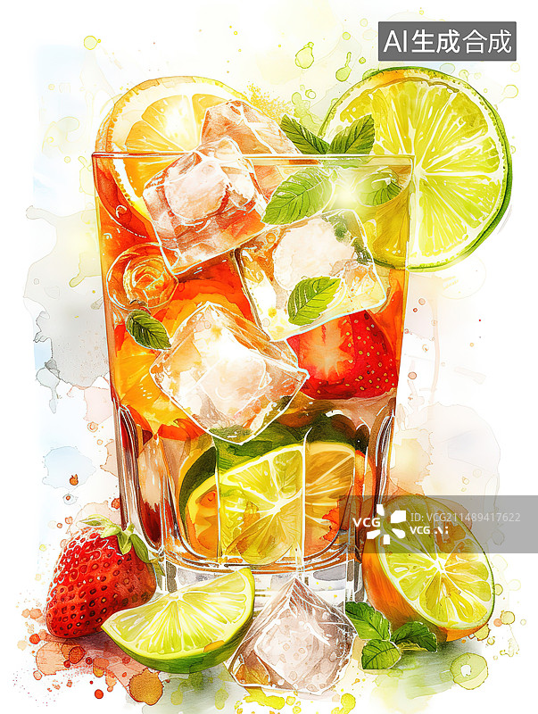 【AI数字艺术】果汁背景图片素材
