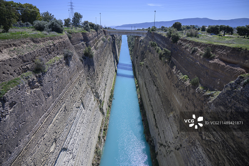 希腊科林斯运河图片素材