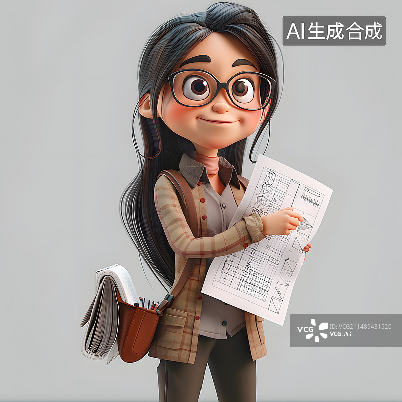 【AI数字艺术】老师拿着试题在授课图片素材