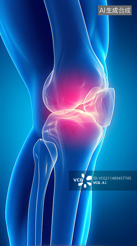 【AI数字艺术】膝盖关节炎疼痛插画图片素材