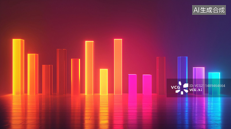 【AI数字艺术】金融数据曲线图表，金融科技题材的大数据分析柱状图背景图片素材