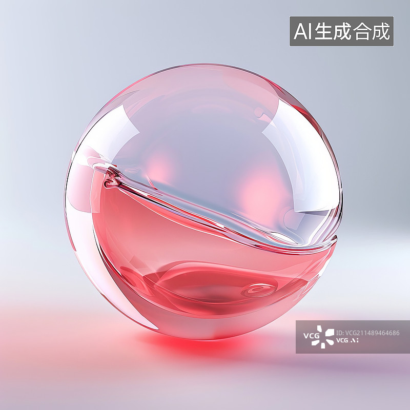 【AI数字艺术】透明水晶球水晶杯子图片素材